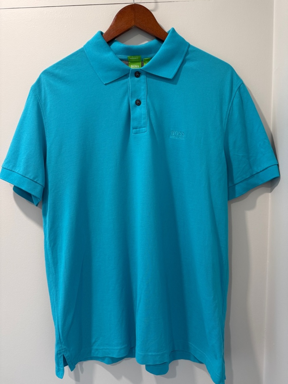 BOSS Men's Bright Turquoise Polo Shirt